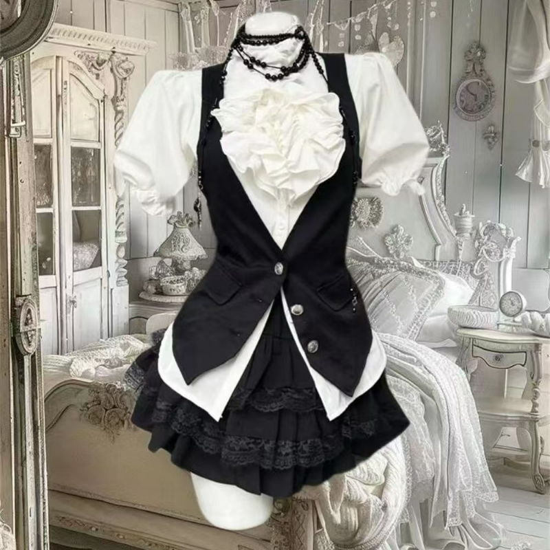 Puff Sleeve Blouse - Y2k estética lolita estilo doce conjunto