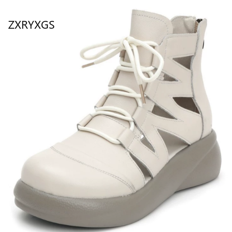 Women'S Fashion Layering - Sandálias Romanas Femininas ZXRYXGS de Couro