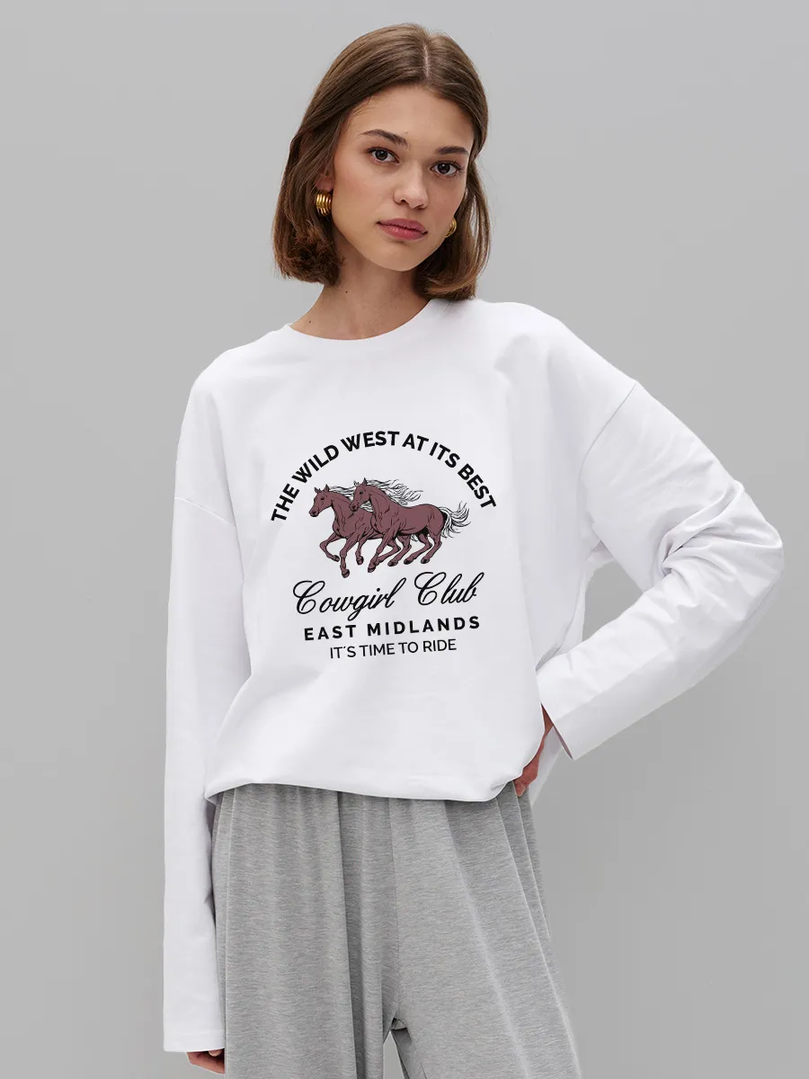 Women'S Fashion Wild West - Camiseta feminina 100% algodão de manga