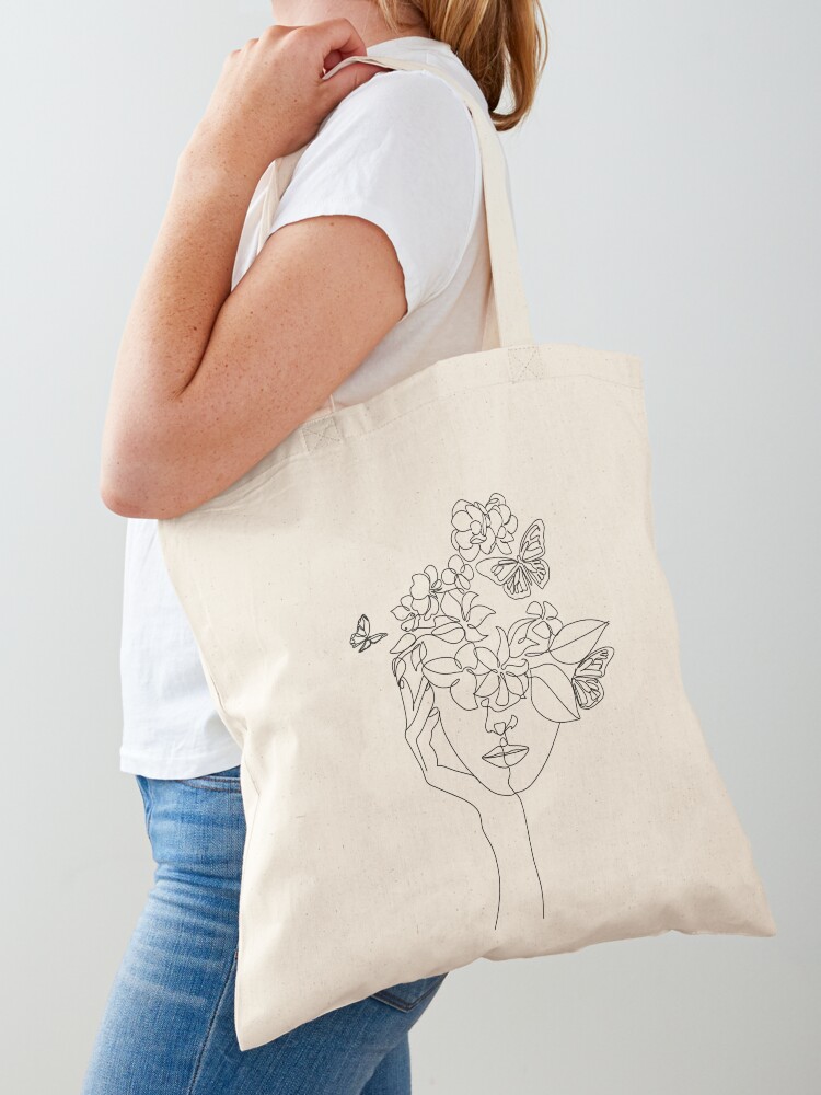 Women Fashion Vector - Rosto abstrato com flores em desenho