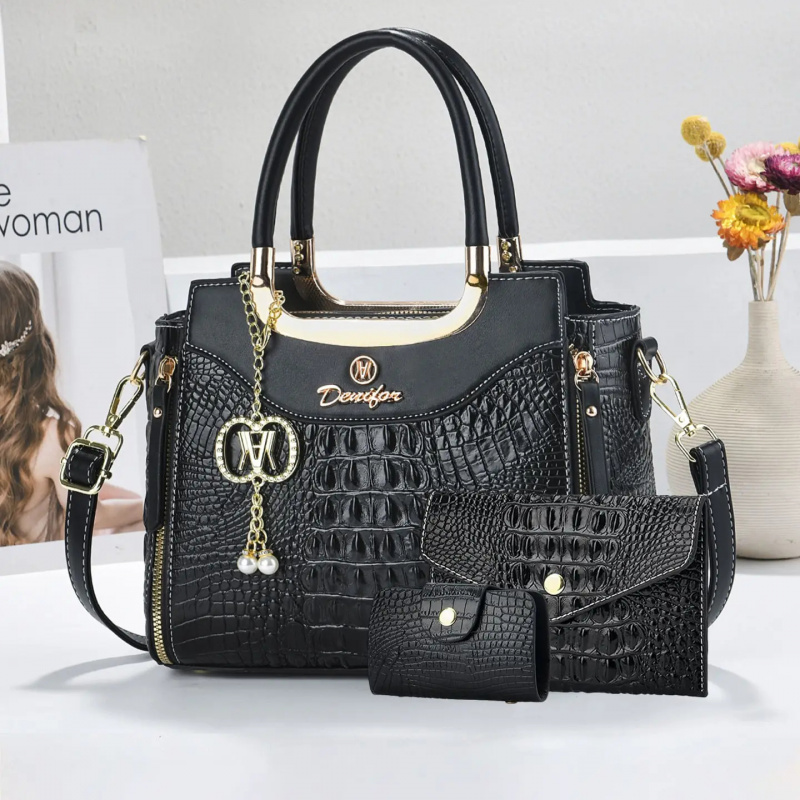 Women Fashion Handbags - Conjunto de Bolsas Femininas com Textura