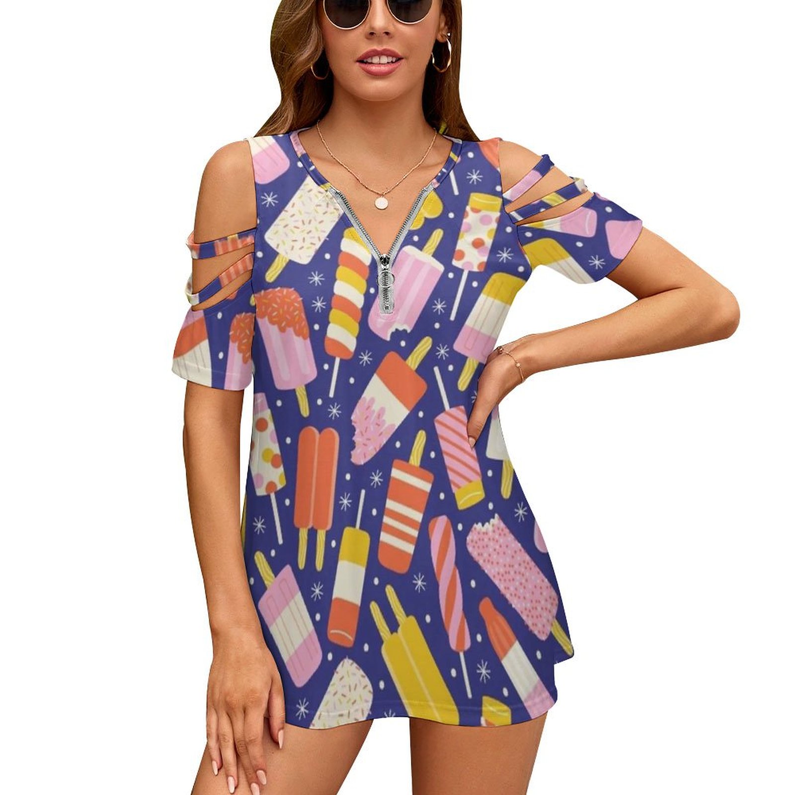 Women Fashion Vector - Popsicles nova moda zip fora do