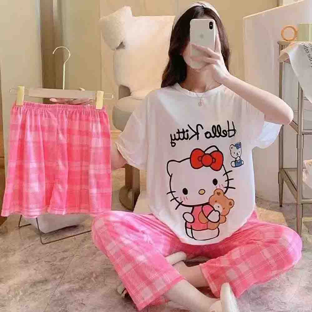 Women Fashion Necklace - Conjunto de Pijamas Femininos Hello Kitty