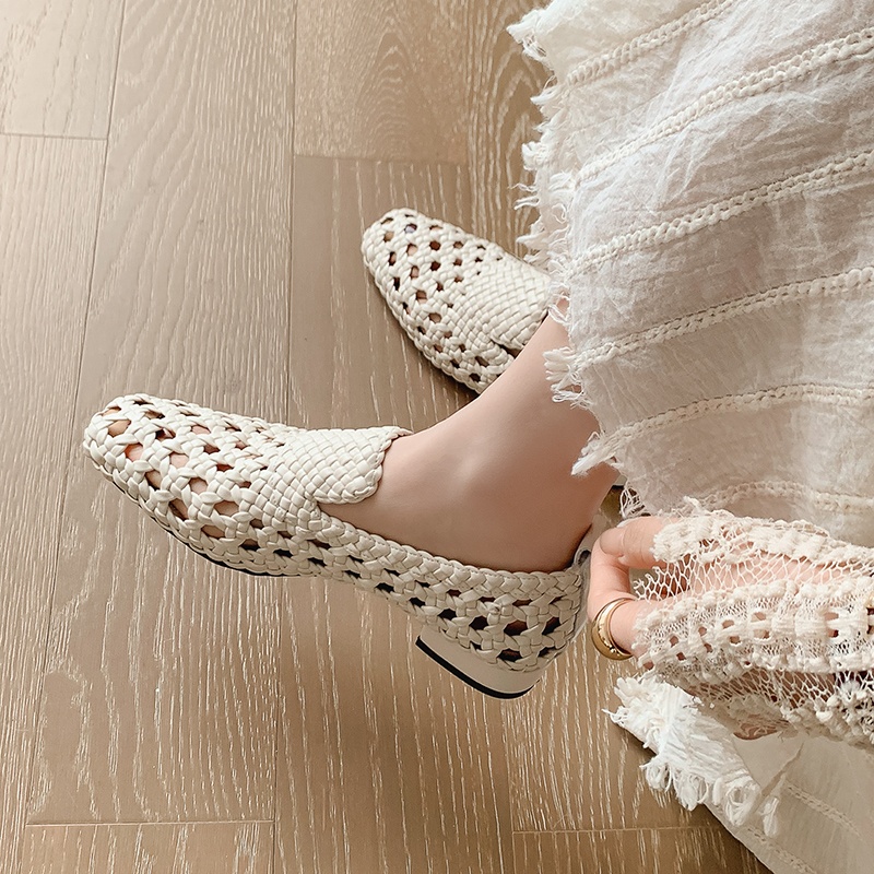 Sale Fashion Women - Sandálias Femininas de Couro Genuíno Trançadas