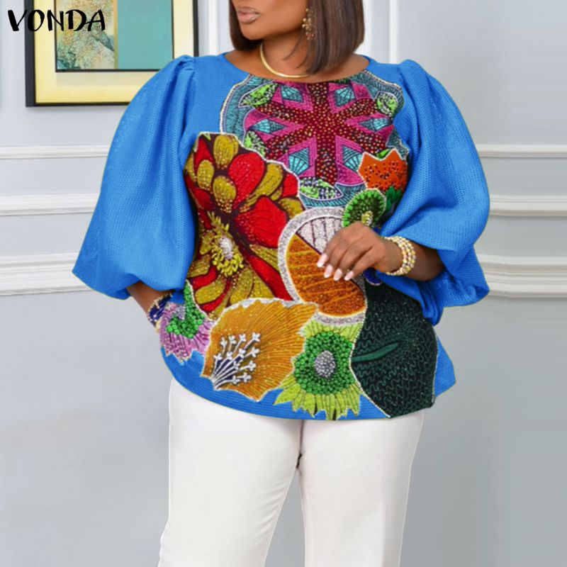 Puff Sleeve Blouse - Blusa Feminina Plus Size 5XL VONDA