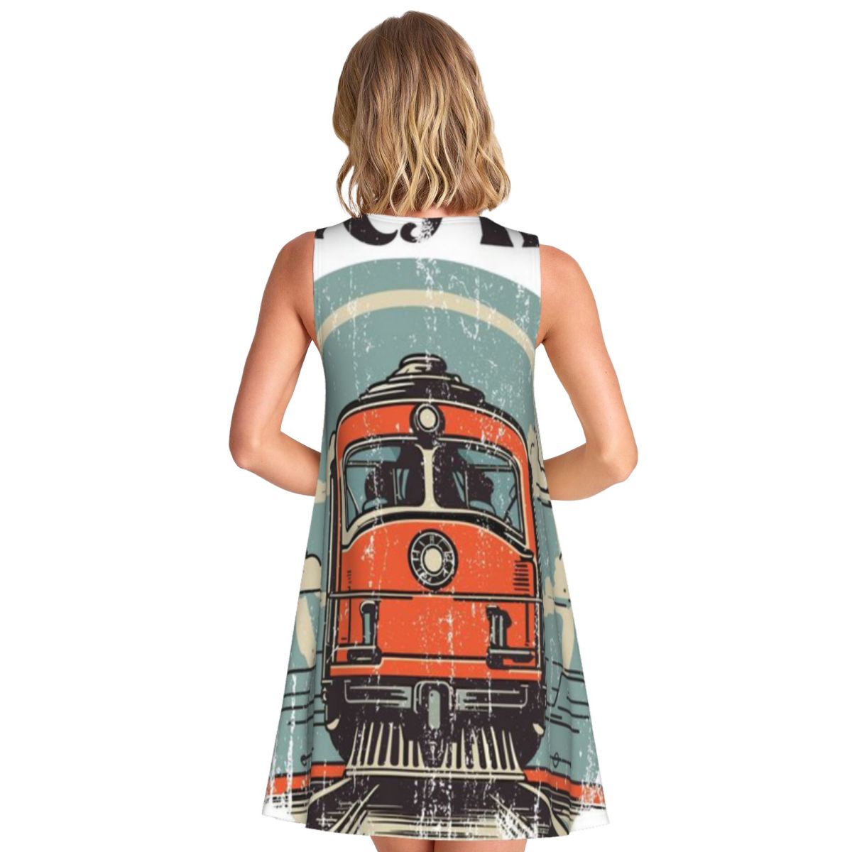 Vestido Listrado Sem Mangas pa - Women Fashion Vector avaliação e preço