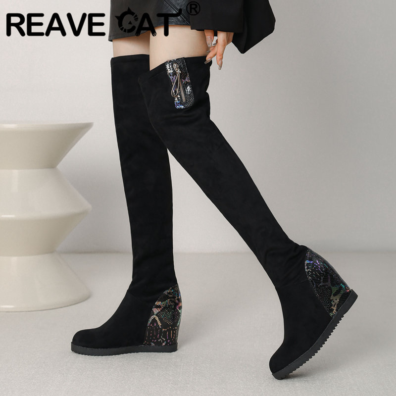 Reave gato moda coxa botas cor - Sale Fashion Women avaliação e preço