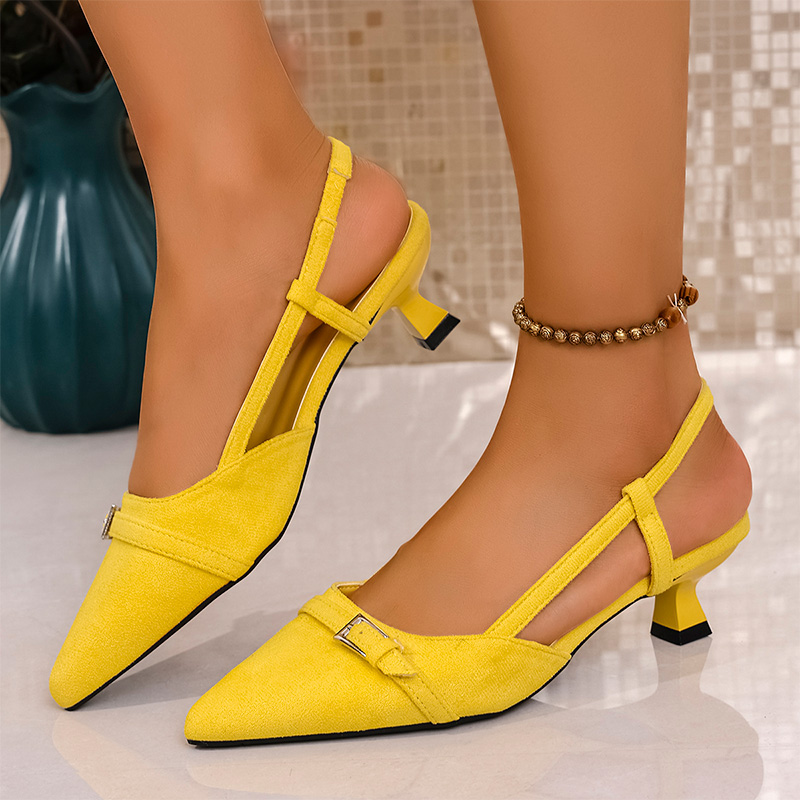 Moda amarela sandálias de salt - Women'S Fashion Spring 2025 avaliação e preço