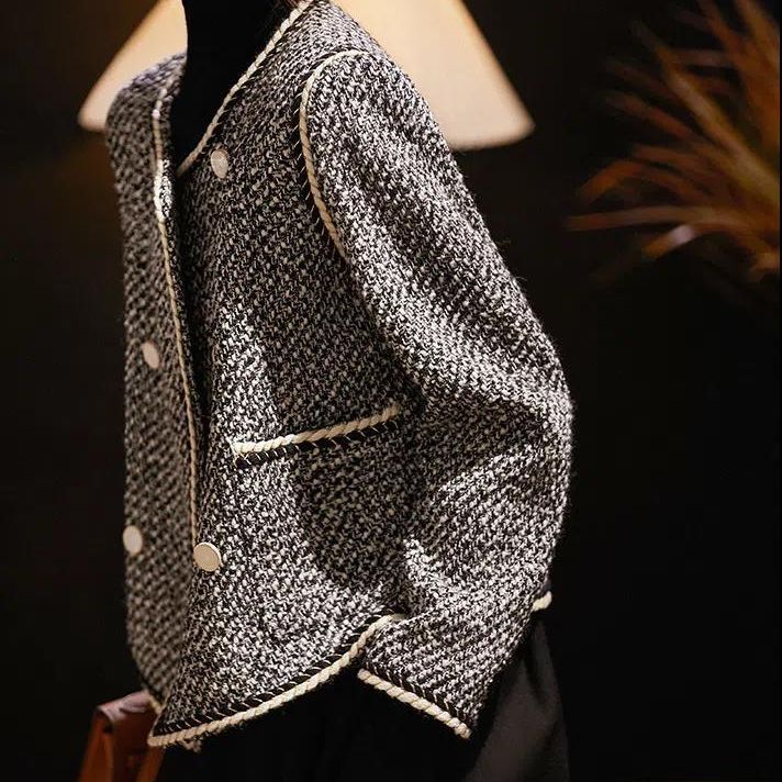 Jaquetas de Tweed Femininas Br - Women'S Fashion Utility Jacket avaliação e preço