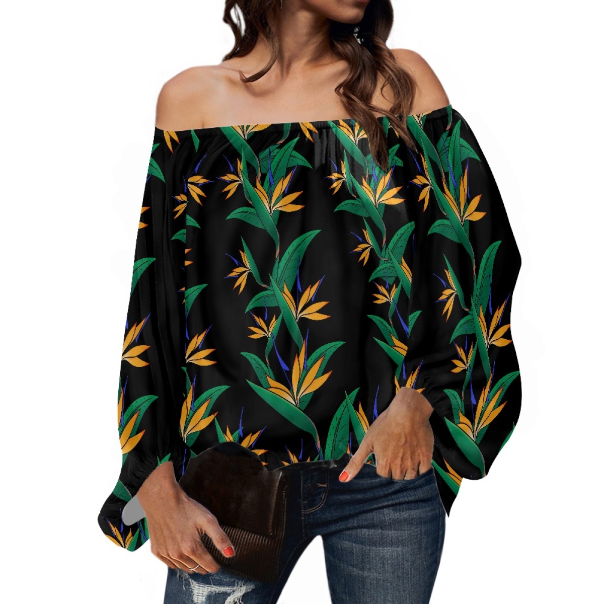 Roupas Tribais Polinésias, Blu - Puff Sleeve Blouse avaliação e preço