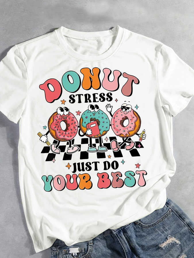 Camiseta com estampa de donut  - Women'S Fashion Trends 2026 Spring Summer avaliação e preço