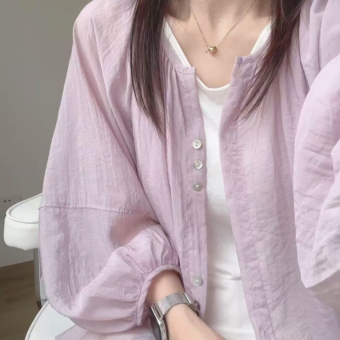 Camisa com Gola Alta em Tecido - Puff Sleeve Blouse avaliação e preço