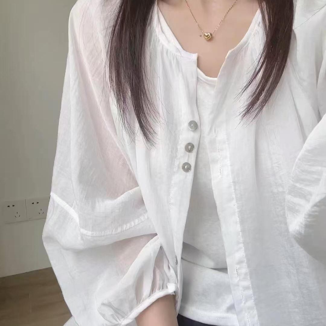 Camisa com Gola Alta em Tecido - Puff Sleeve Blouse avaliação e preço