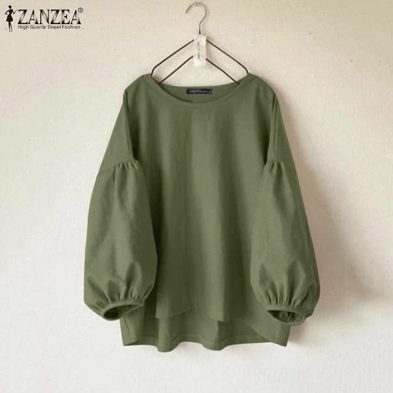 ZANZEA Blusas casuais feminina - Puff Sleeve Blouse avaliação e preço