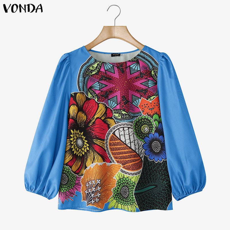 Blusa Feminina Plus Size 5XL V - Puff Sleeve Blouse avaliação e preço